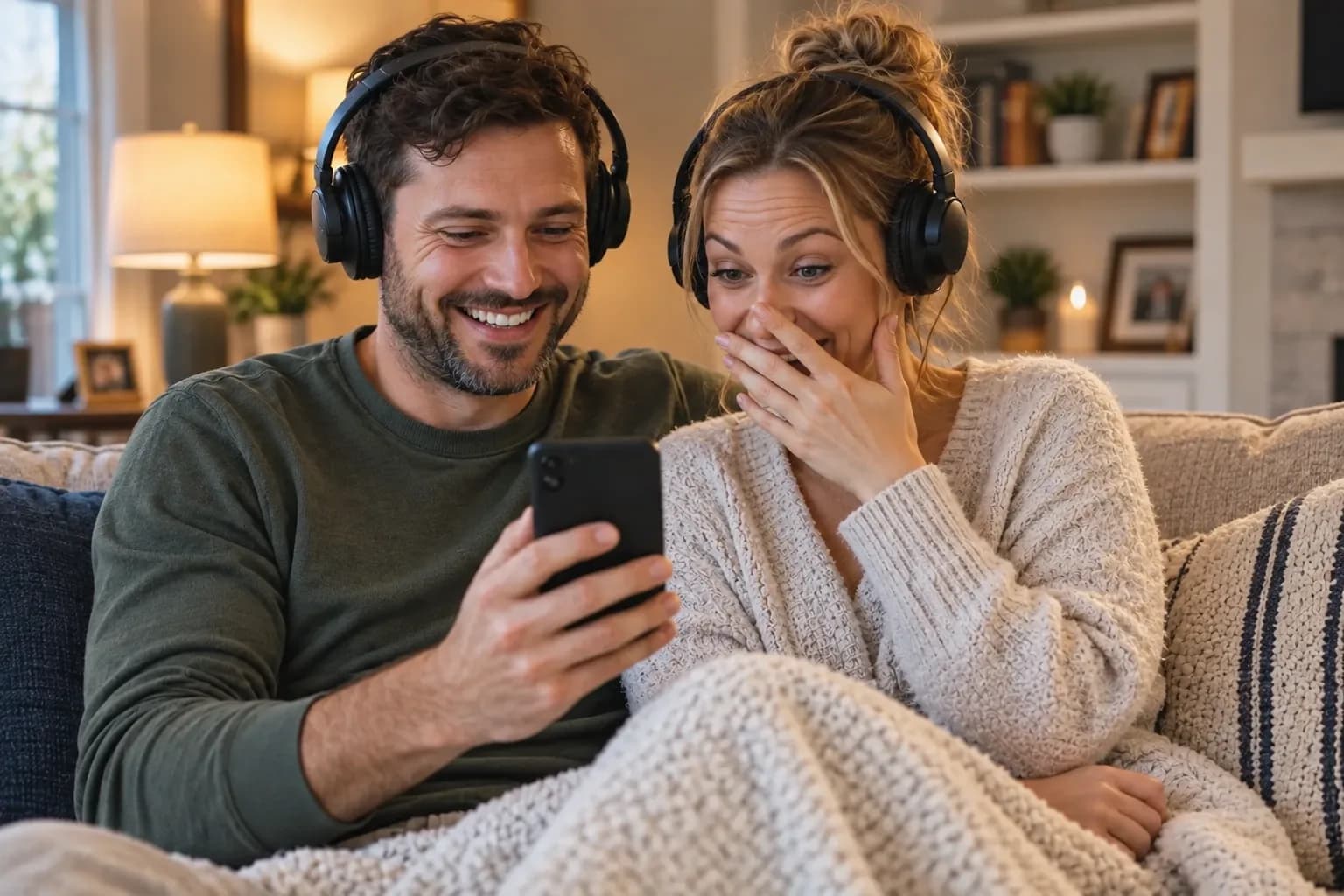 Finished song being played for the first time on the couch