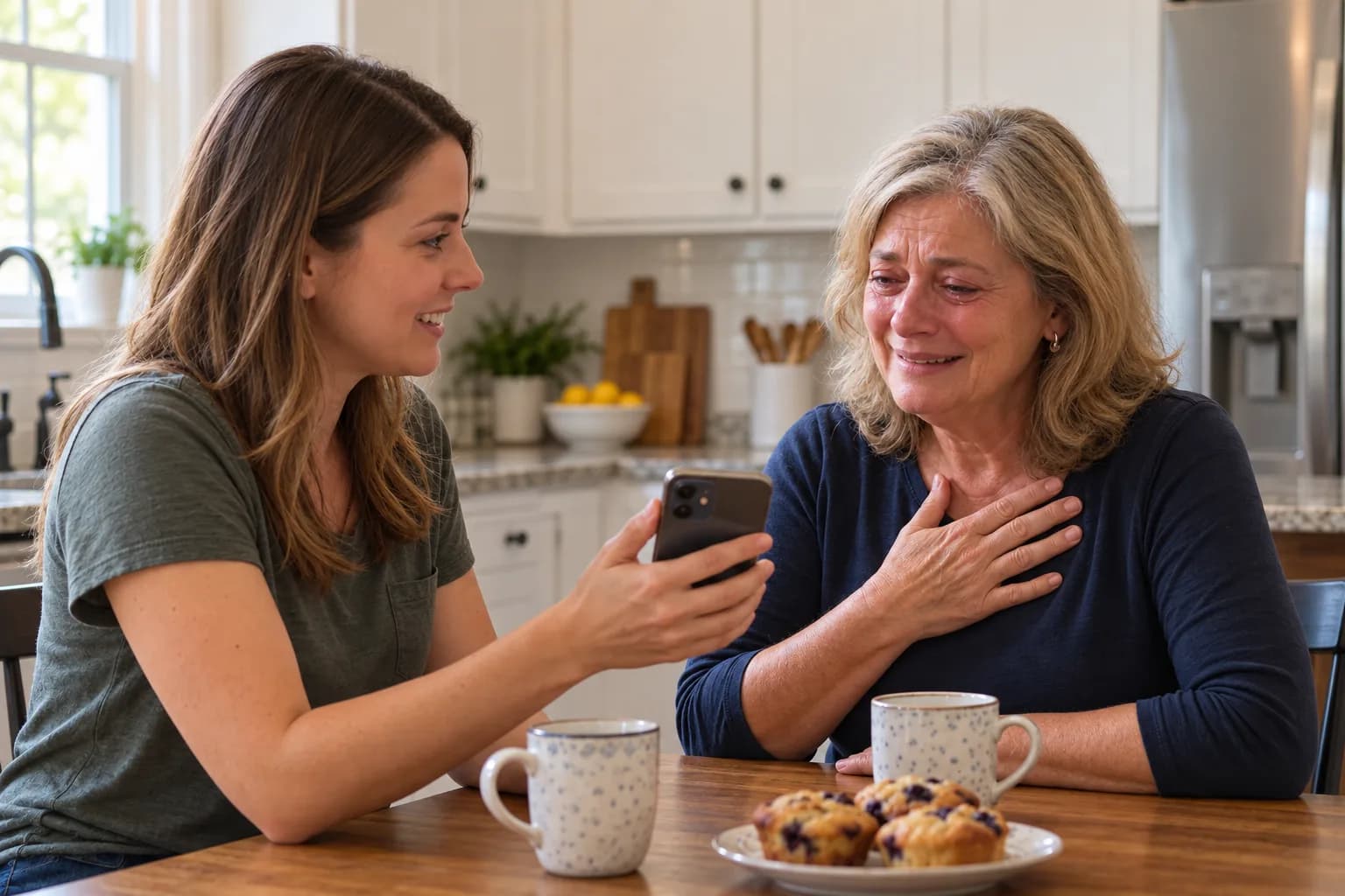 Mother moved as she listens to the personal song her child gave her